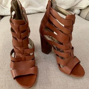 Sam Edelman Brown Leather Cage Sandals | Size 8.5